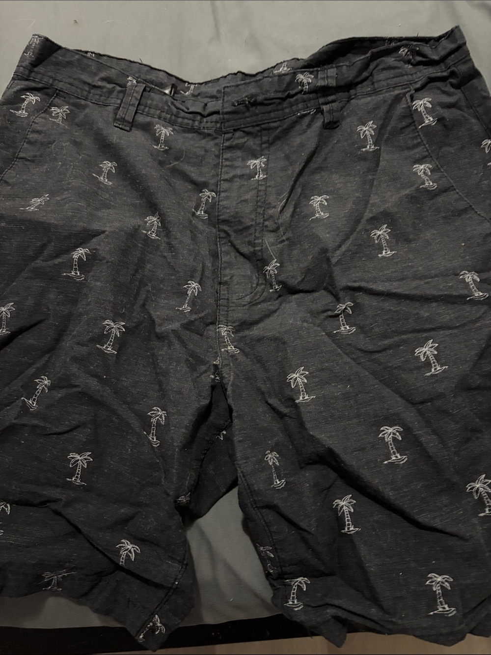 Men's Black Palm-Print Casual Pants